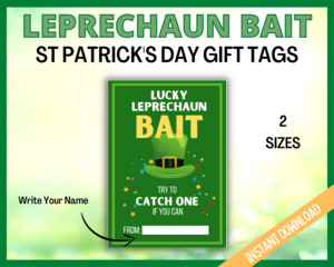 Gift Tags Cookie Tags: Leprechaun Bait Gift Tags