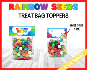 Rainbow Seeds Treat Bag Topper