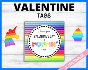 Rainbow Valentines Poppin Gift Tags
