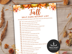 Fall Autumn: Fall Self-Care Bucket List