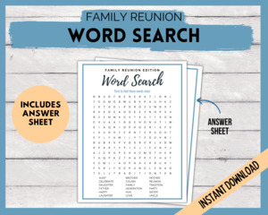 Family Reunion Word Search