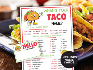 What's Your Taco Name? Game