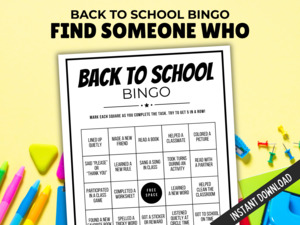 Back to School Find Someone Bingo