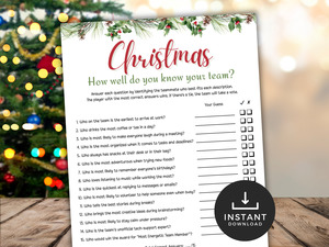 Christmas How Well Do You Know Your Team