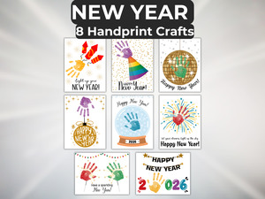 New Year Handprint Art Bundle