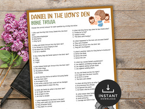 All Printables: Daniel in the Lion's Den Trivia Quiz