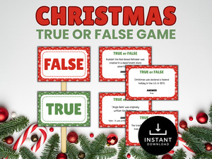 All Printables: Christmas True or False Cards
