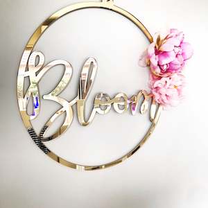 Mirror Acrylic Floral Wreath