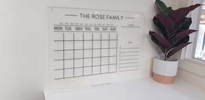 Planners Calendars: Dry Erase Acrylic Monthly with Shopping List Calendar