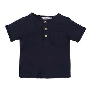 Minihaha 2: Bebe by Minihaha - Navy Crinkle Top -
