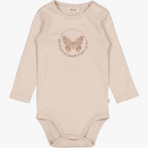 Wheat 2: Wheat - Long-sleeved bodysuit- Butterfly