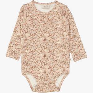 Wheat - Long Sleeve Bodysuit - Pale Lilac Flowers