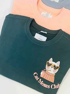 Baby Boy 0 24 Months: Cat Moms Club Crewneck Sweater by Little Hero Kids