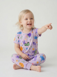 Short Sleeve Sets: Lilac Blossom Whiskers Short Sleeve Set