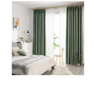 Custom Made Curtains 1: Light olive green velvet blockout curtains - Custom made curtains - CM-0012