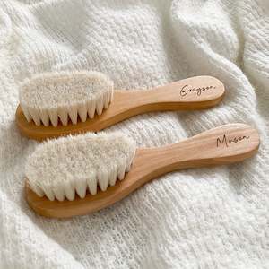 Disc: Goat Wool Baby Hair Brush - Personalised