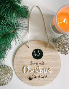 Wall Hangings: Countdown the Sleeps till Christmas Plaque | Funny Bunny Kids