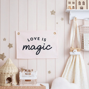 Wall Hangings: Leonie and the Leopard | Wall Banners, Love is Magic Pink