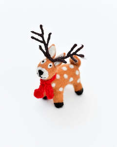 Christmas: Tara Treasures | Felt Christmas Toy or Decoration, Reindeer with Red Scarf