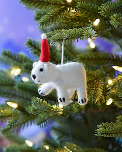 Christmas: Tara Treasures | Felt Christmas Decoration, Polar Bear Ornament