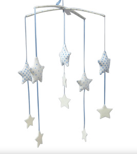 Alimrose | Falling Star Mobile, Blue & Ivory