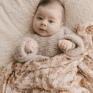 Fox And Fallow: Fox and Fallow | Organic Muslin Wrap Swaddle, Sweet Pea