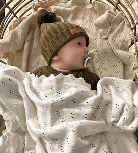 Little B's Nursery | Ribbed Baby Beanie, Olive