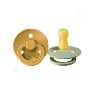 Bibs Dummies: BIBS Pacifier Duo Pack - Mustard Sage - Size 2 | BIBS Dummies