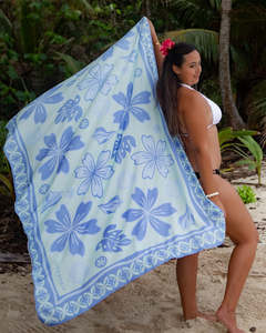 Womens: Oceania Sarong Floral Reef Lagoon
