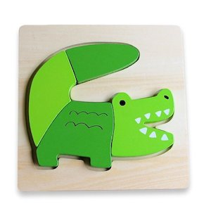 Chunky Animal Puzzles Collection Featuring Crocodile, Rabbit, Tiger, Lion, and E&hellip;