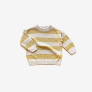 Organic Cotton Knit - Buttercup Rugby Stripe