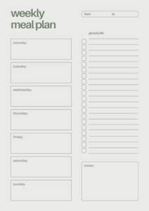 Digital Downloads: Meal Plan