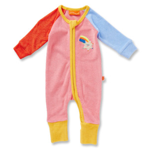 Baby Clothing: Stars Pink Terry Long Sleeve Romper