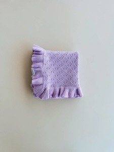 Mila Pointelle Frill Blanket | Lilac
