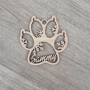 Christmas Baubles: Cat Paw Christmas Baubles Personalised