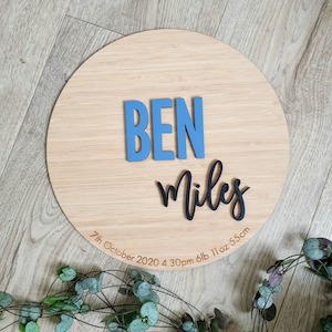 Name On Bamboo Circle With Shape