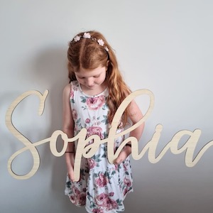 Wooden Name Signs: Light  Bamboo name plaque