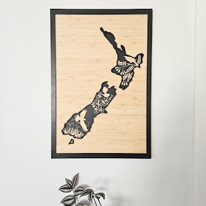 All: NZ Native Bird Map 3 Layer Bamboo