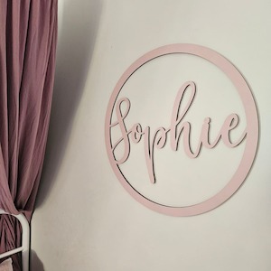 Childrens Personalised Name Decor: Painted Name Hoop