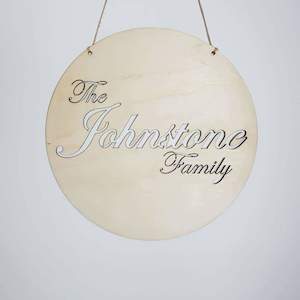 Family Personalised Name Decor: Family Name in Circle