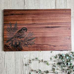 Fantail On Branch Walnut Board