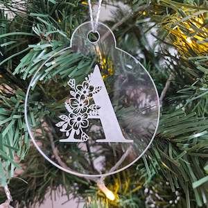 On Sale: Floral Monogram Acrylic Bauble