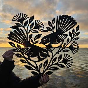 Geometric Animals: Fantails and Pohutukawa