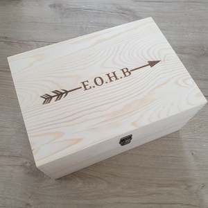 Initials arrow Wooden Keepsake Box (Pre-Order)