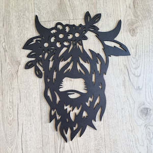 Nude Unpainted: Floral Highland Cow Nude (Unpainted)