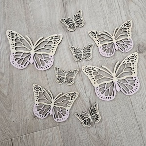 Shapes Blanks: Bamboo Butterfly Set Dipped