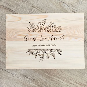 Wooden Boxes: Wildflower Frame Keepsake Box