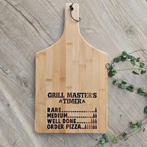 Celebrations: Bamboo Cheese Board  Grill Masters Timer