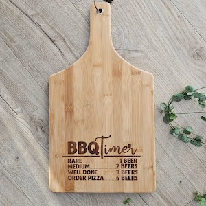 Celebrations: Bamboo Cheese Board  BBQ Timer