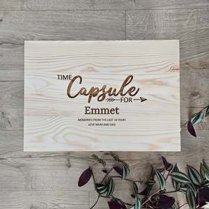 Keepsake Boxes: Time Capsule Engraved Keepsake Box